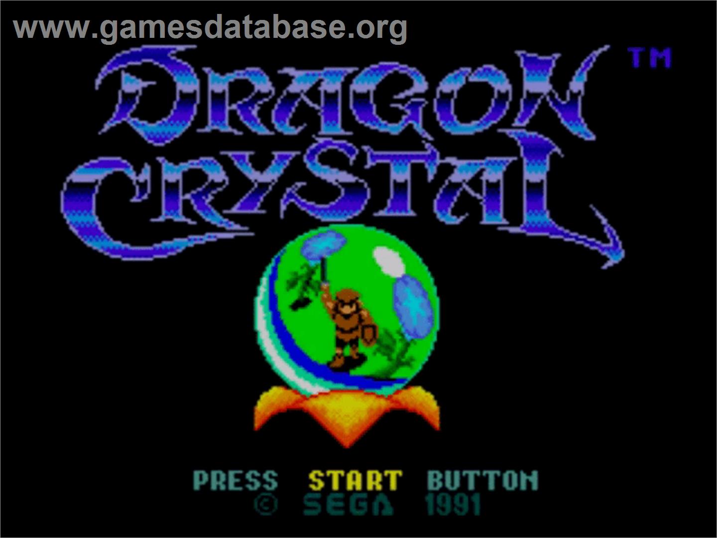 Dragon Crystal - Sega Master System - Artwork - Title Screen