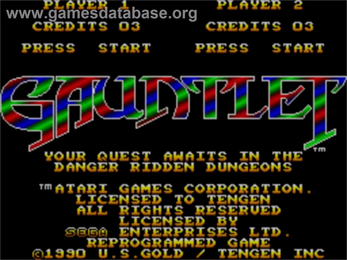 Gauntlet - Sega Master System - Artwork - Title Screen