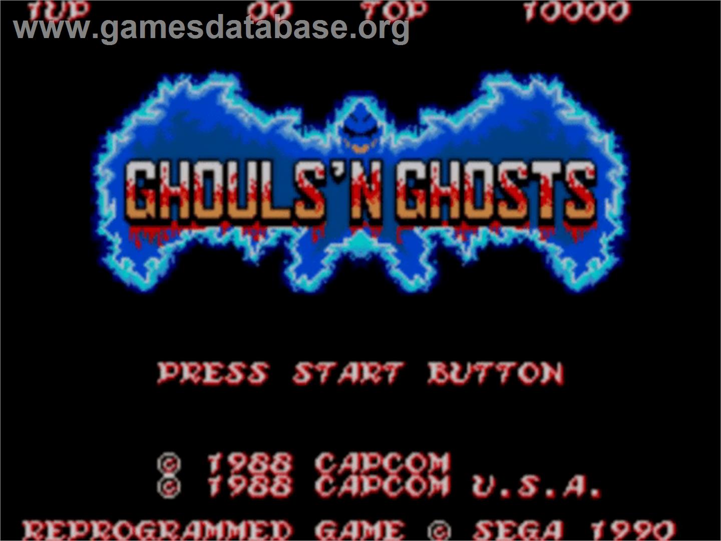 Ghouls'n Ghosts - Sega Master System - Artwork - Title Screen