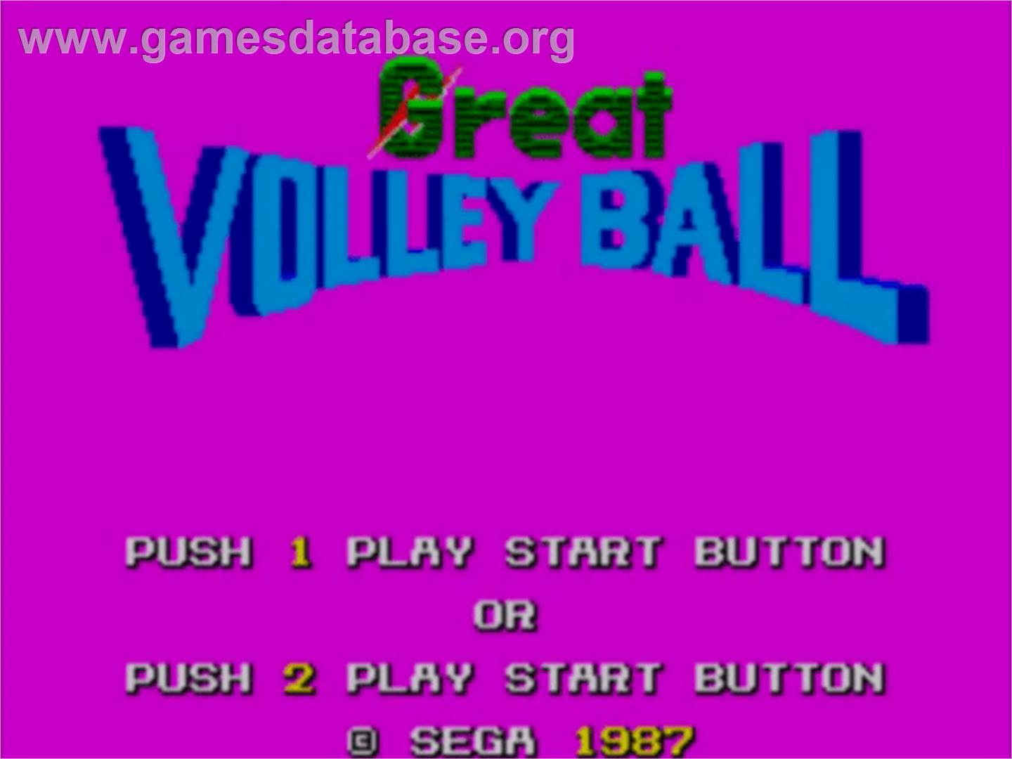 Great Volleyball - Sega Master System - Artwork - Title Screen