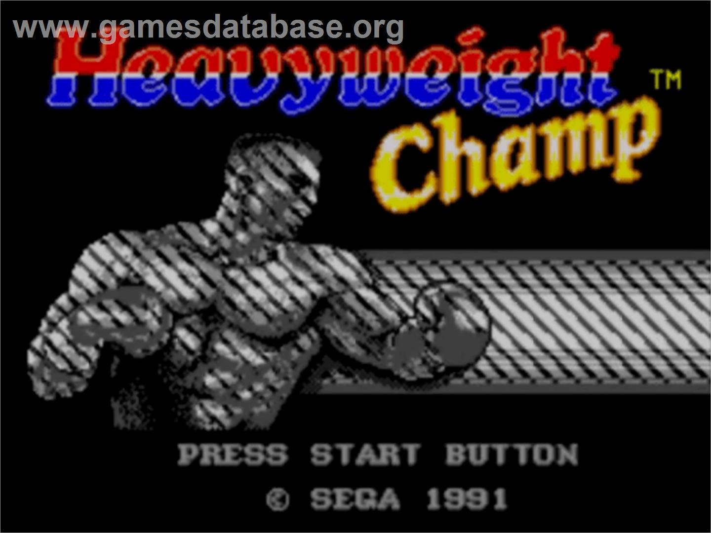 Heavyweight Champ - Sega Master System - Artwork - Title Screen