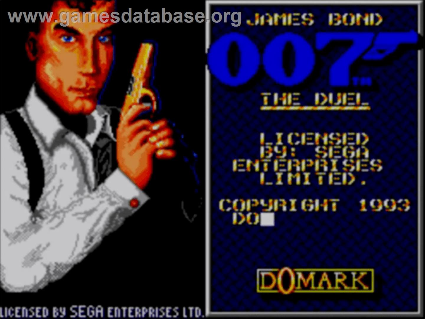 James Bond 007 - The Duel - Sega Master System - Artwork - Title Screen