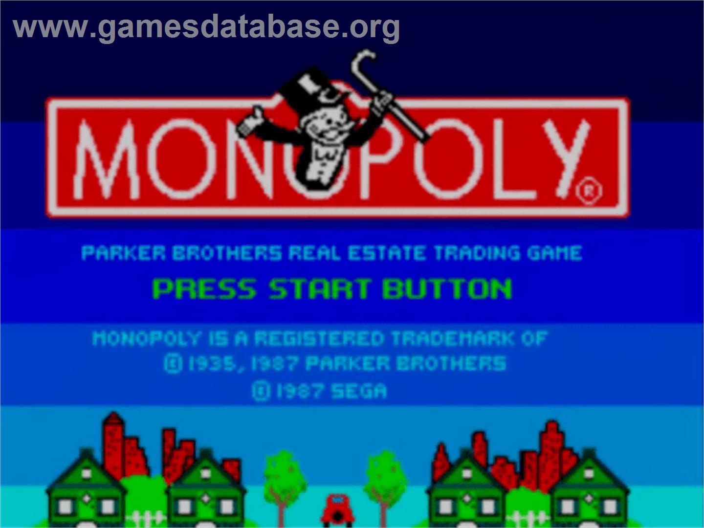 Monopoly - Sega Master System - Artwork - Title Screen