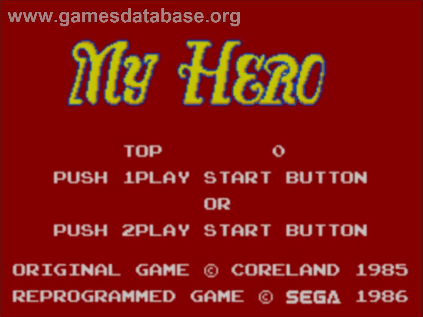 My Hero - Sega Master System - Artwork - Title Screen