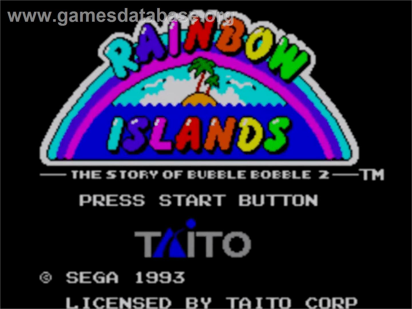 Rainbow Islands: The Story of Bubble Bobble 2 - Sega Master System - Artwork - Title Screen