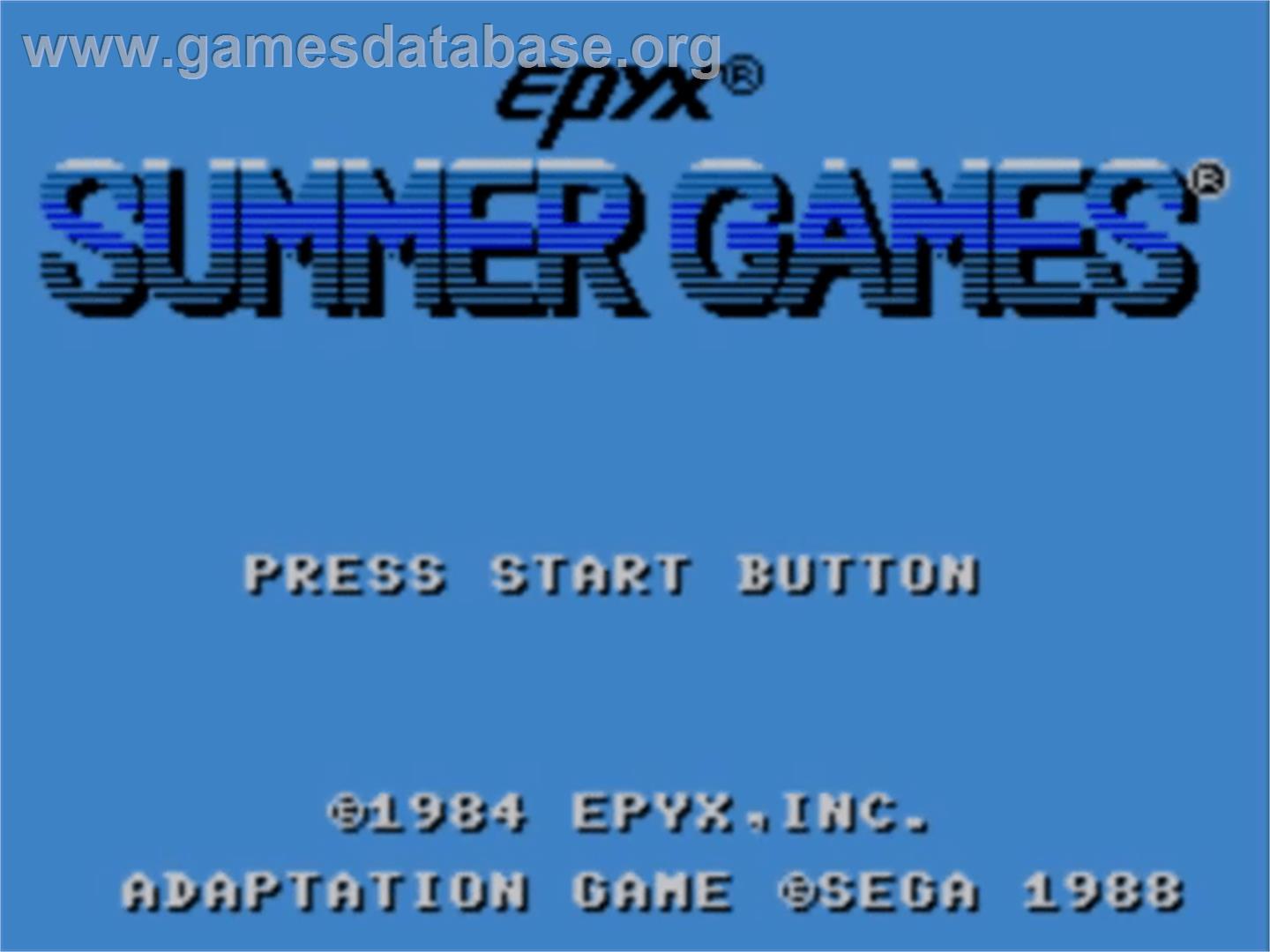 Summer Games - Sega Master System - Artwork - Title Screen