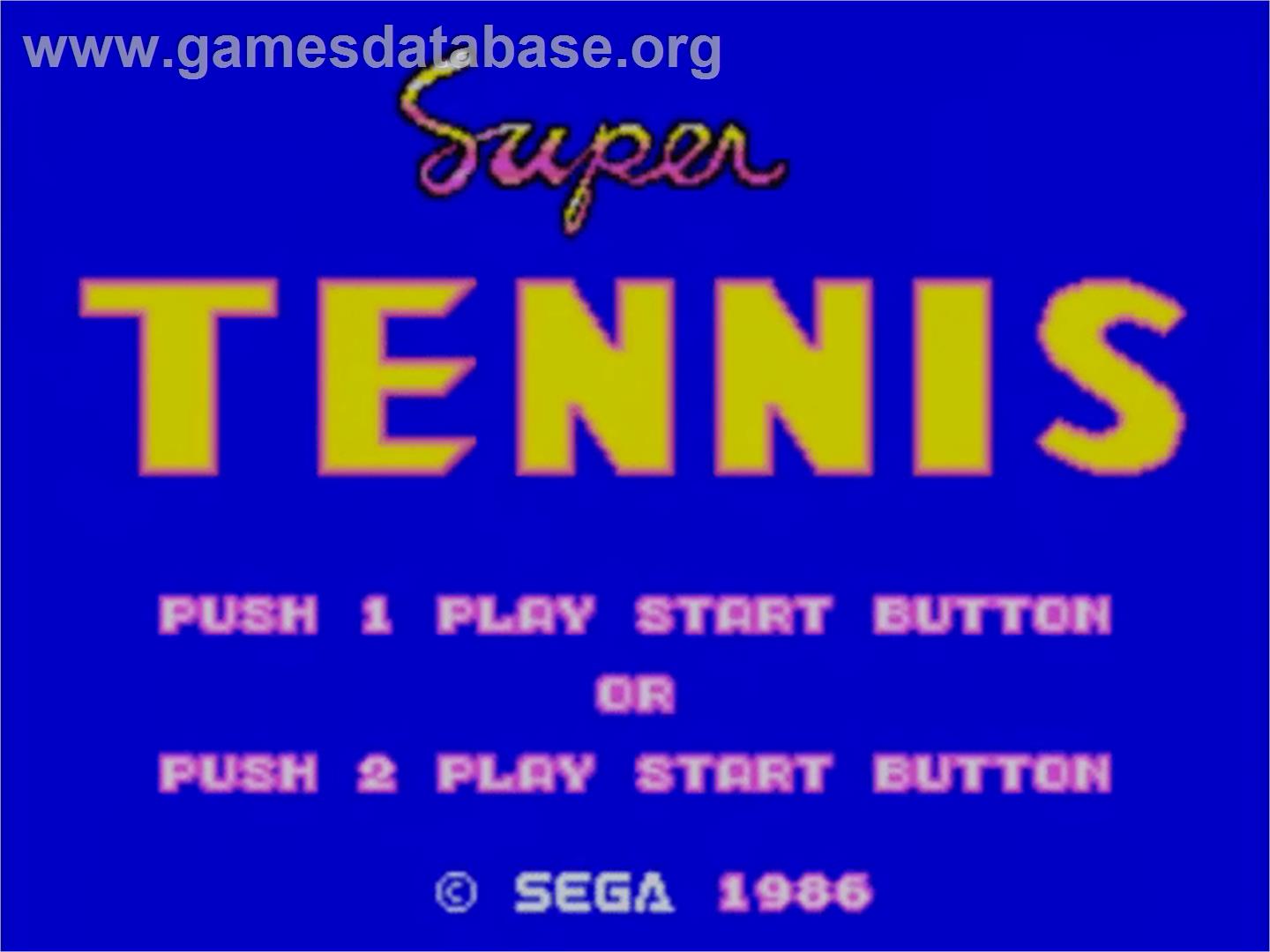 Super Tennis - Sega Master System - Artwork - Title Screen