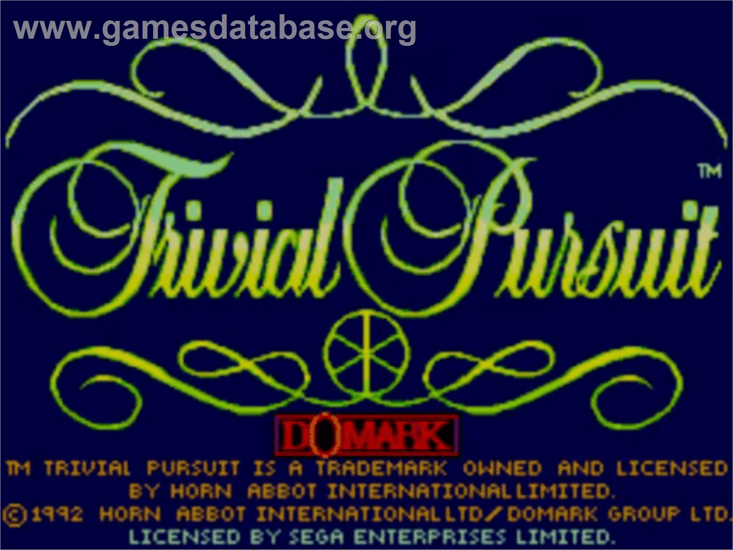Trivial Pursuit - Genus Edition - Sega Master System - Artwork - Title Screen