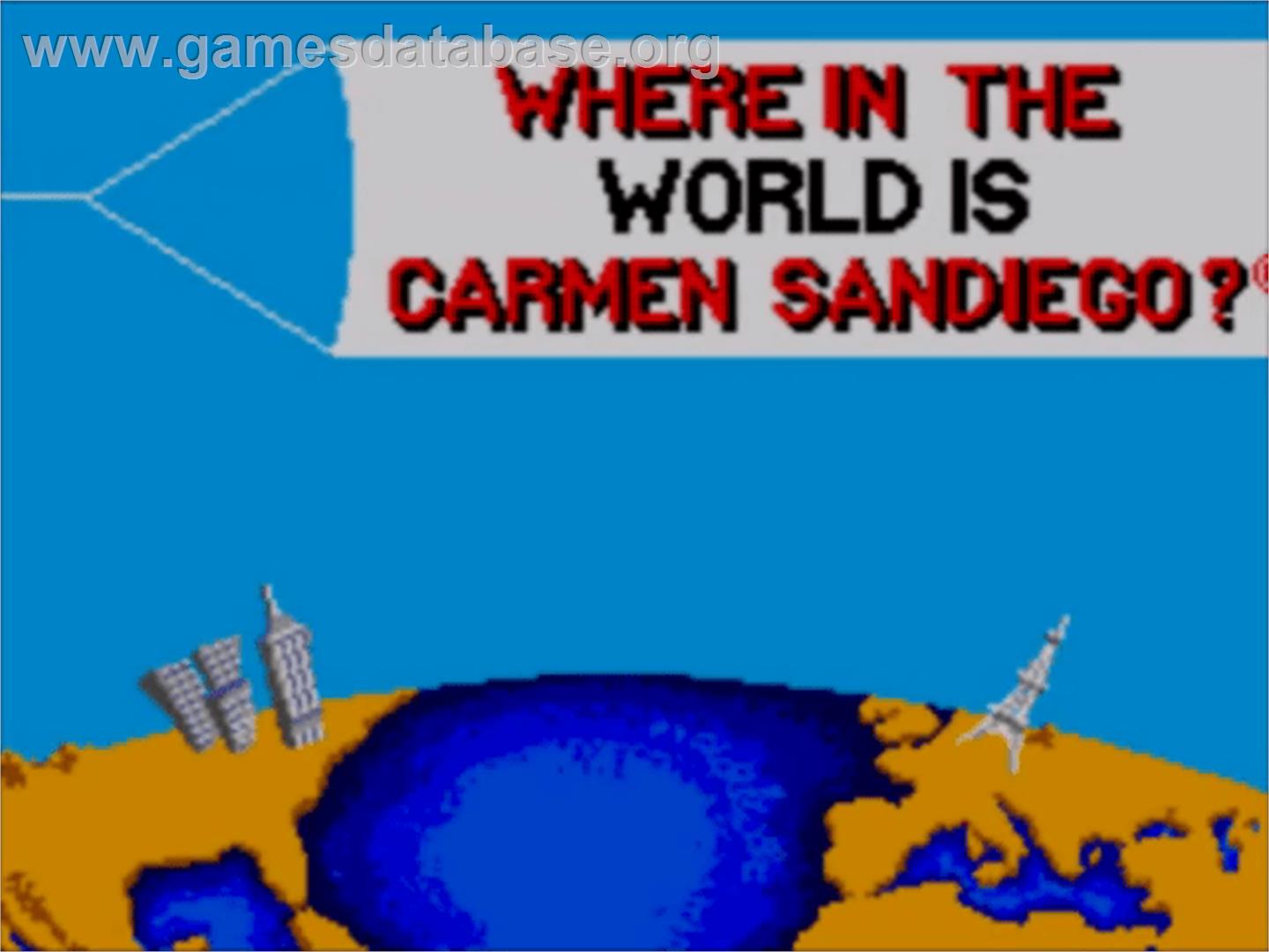 Where in the World is Carmen Sandiego? - Sega Master System - Artwork - Title Screen