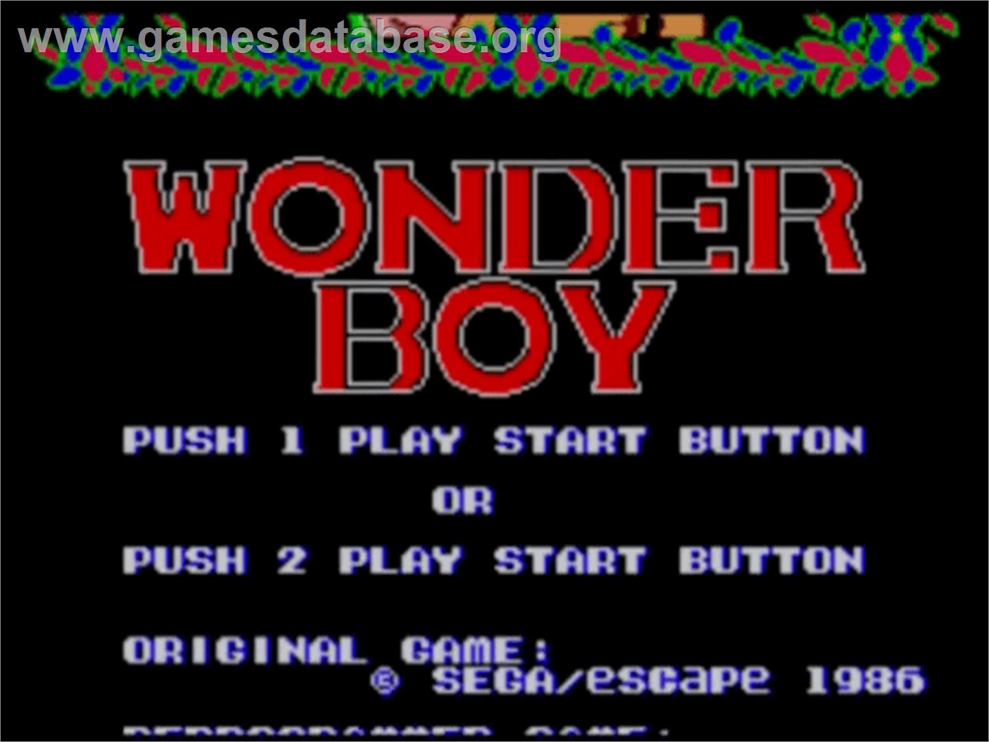 Wonder Boy - Sega Master System - Artwork - Title Screen