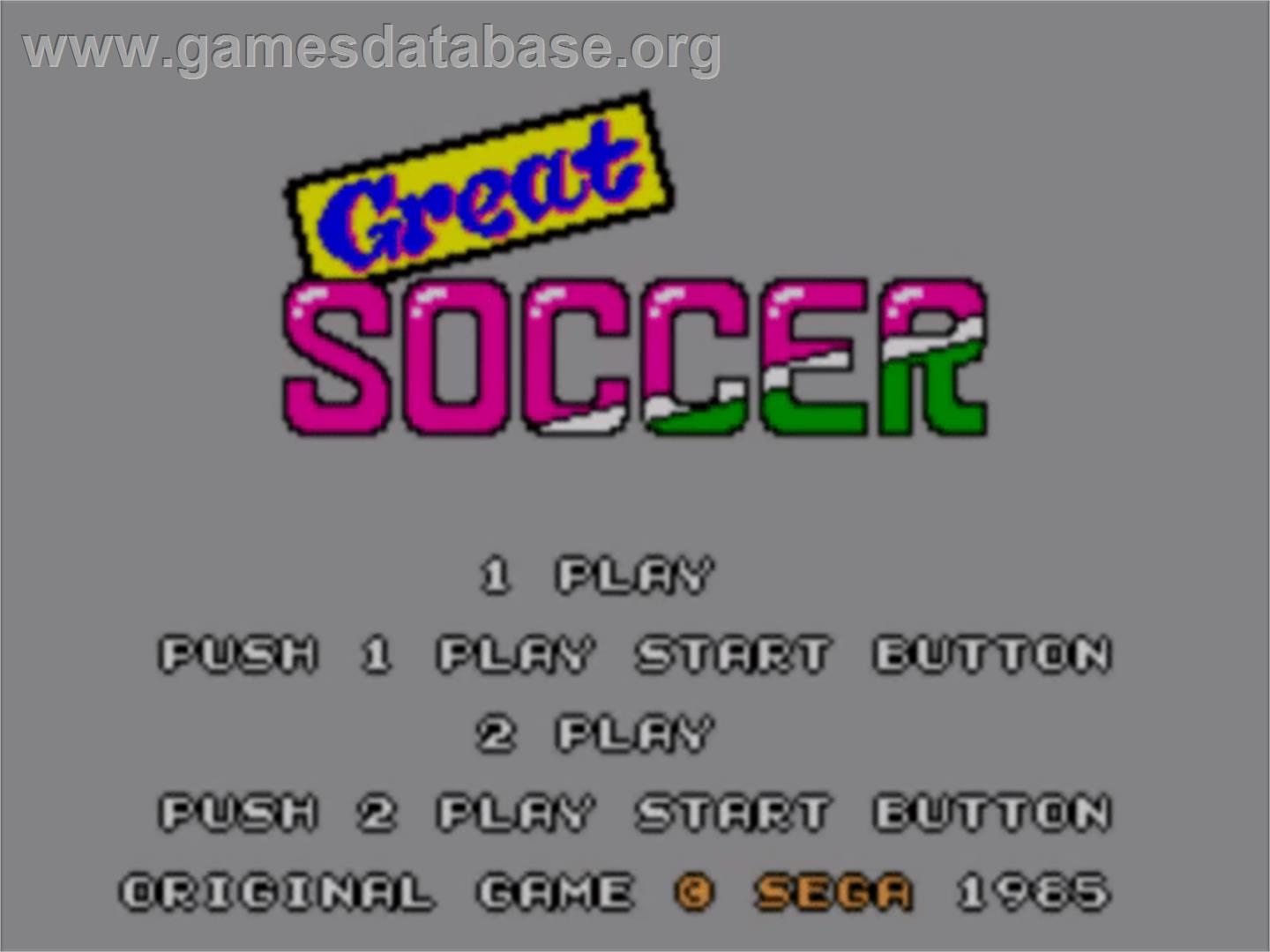World Soccer - Sega Master System - Artwork - Title Screen