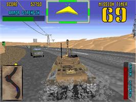 In game image of Desert Tank on the Sega Model 2.