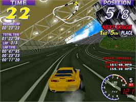 In game image of Over Rev on the Sega Model 2.