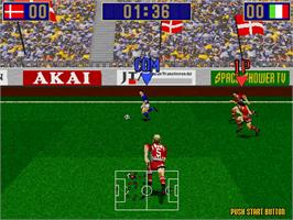 In game image of Virtua Striker on the Sega Model 2.