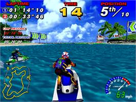 In game image of Wave Runner on the Sega Model 2.