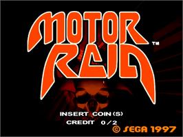Title screen of Motor Raid on the Sega Model 2.