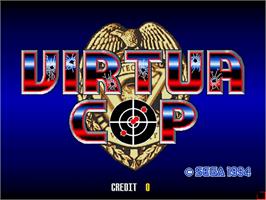Title screen of Virtua Cop on the Sega Model 2.