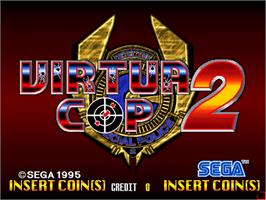Title screen of Virtua Cop 2 on the Sega Model 2.