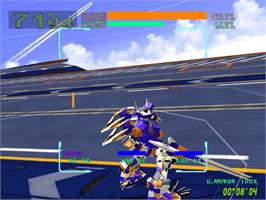 In game image of Virtual On 2: Oratorio Tangram on the Sega Model 3.