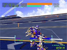 In game image of Virtual On 2 - Oratorio Tangram on the Sega Model 3.
