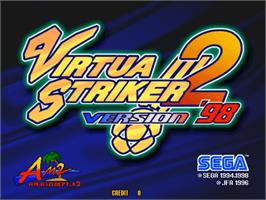 Title screen of Virtua Striker 2 '98 on the Sega Model 3.