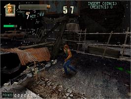 In game image of Zombie Revenge on the Sega Naomi.