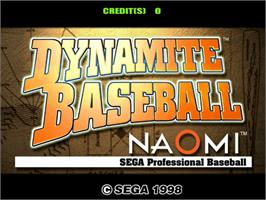 Title screen of Dynamite Baseball Naomi on the Sega Naomi.