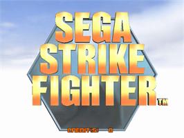 Title screen of Sega Strike Fighter on the Sega Naomi.
