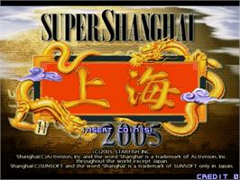 Title screen of Super Shanghai 2005 on the Sega Naomi.