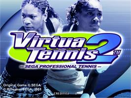 Title screen of Virtua Tennis 2 on the Sega Naomi.