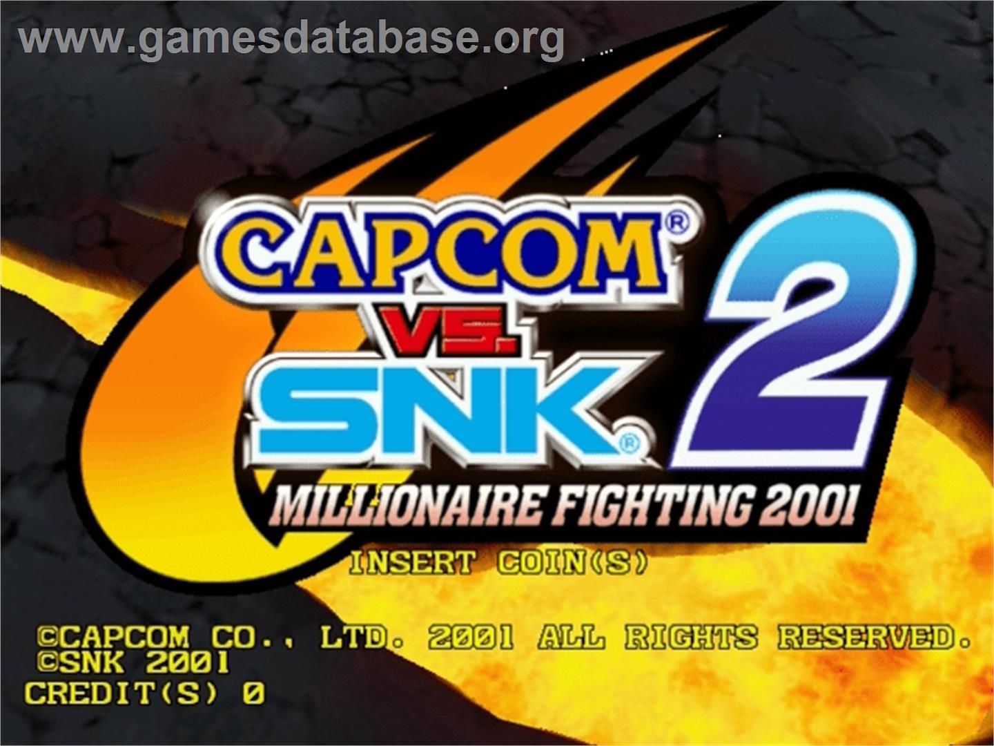 Capcom vs SNK 2 Millionaire Fighting 2001 - Sega Naomi - Artwork - Title Screen