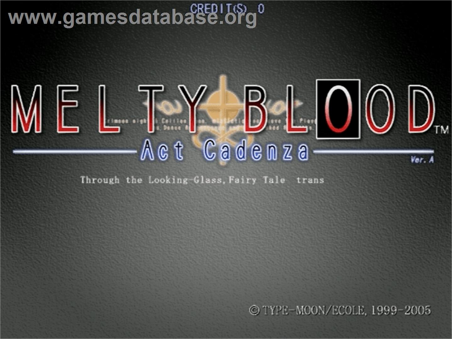 Melty Blood Act Cadenza Ver.A - Sega Naomi - Artwork - Title Screen