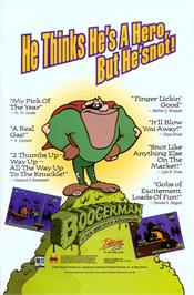 Advert for Boogerman: A Pick and Flick Adventure on the Sega Genesis.