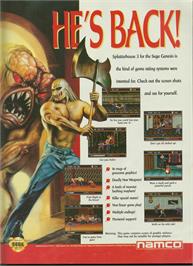 Advert for Splatter House 3 on the Sega Genesis.