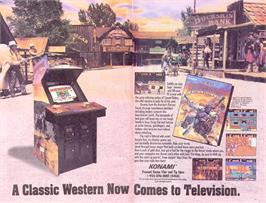 Advert for Sunset Riders on the Arcade.