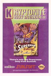 Advert for Superman - The Man Of Steel on the Commodore Amiga.