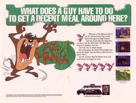 Advert for Taz-mania on the Sega Game Gear.