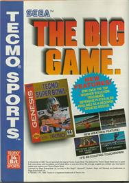 Advert for Tecmo Super Bowl on the Sega Nomad.