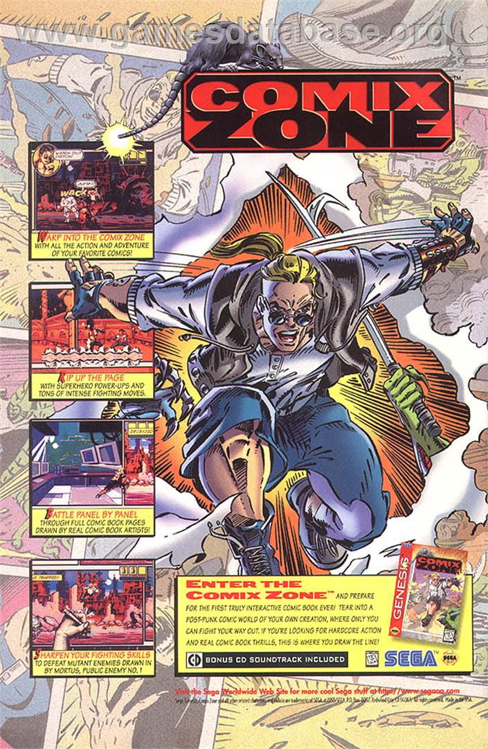 Comix Zone - Sega Genesis - Artwork - Advert