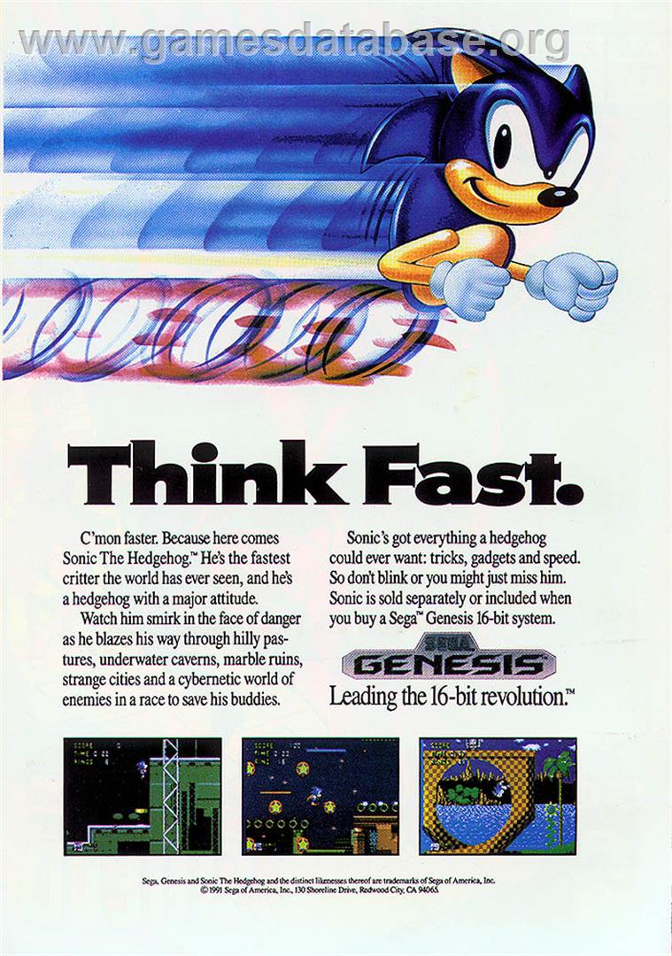 Sonic The Hedgehog - Sega Nomad - Artwork - Advert