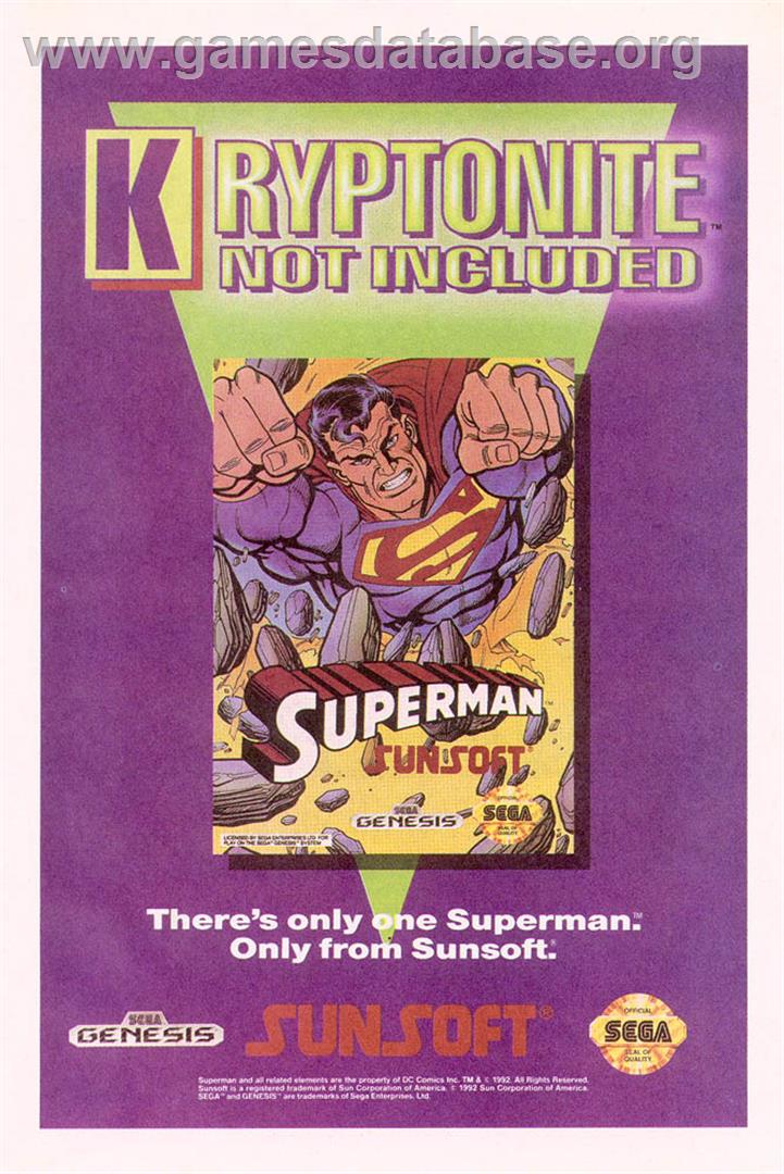 Superman - The Man Of Steel - Atari ST - Artwork - Advert