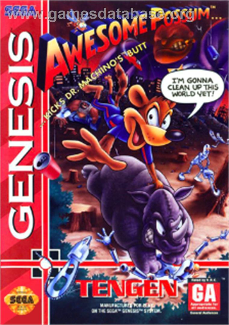 Awesome Possum Kicks Dr. Machino's Butt - Sega Nomad - Artwork - Box