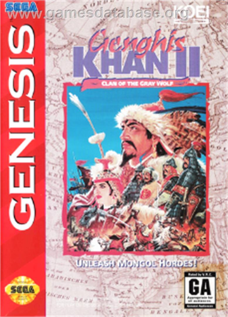 Genghis Khan II - Clan of the Gray Wolf - Sega Nomad - Artwork - Box