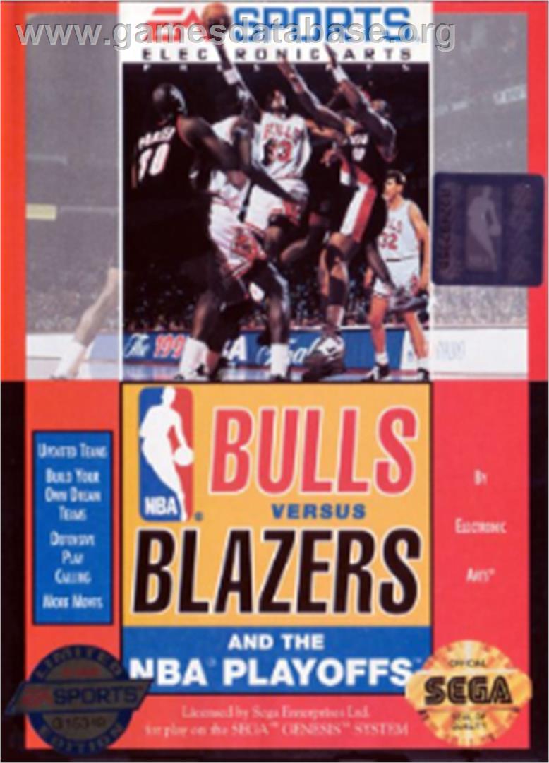 Nba Playoffs - Bulls Vs Blazers - Sega Nomad - Artwork - Box