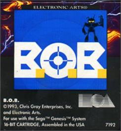 Cartridge artwork for B.O.B. on the Sega Nomad.