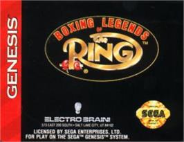 Cartridge artwork for Boxing Legends of the Ring on the Sega Nomad.