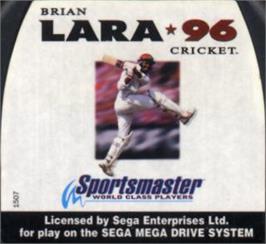 Cartridge artwork for Brian Lara Cricket 96 on the Sega Nomad.