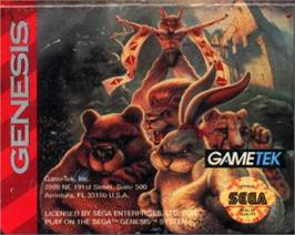 Cartridge artwork for Brutal: Paws of Fury on the Sega Nomad.