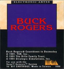 Cartridge artwork for Buck Rogers - Countdown To Doomsday on the Sega Nomad.