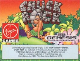 Cartridge artwork for Chuck Rock on the Sega Nomad.